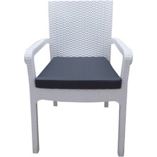 Mirzade 6 Adet Hera Siesta Minderi Su Geçirmez Kumaş 5 cm Gri Sünger-Koyu Gri