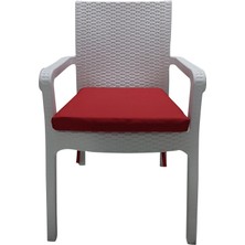 Mirzade 6 Adet Hera Siesta Minderi Su Geçirmez Kumaş 5 cm Gri Sünger-Kırmızı