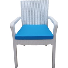 Mirzade 4 Adet Hera Siesta Minder Su Geçirmez Kumaş 5 cm Gri Sünger-Turkuaz