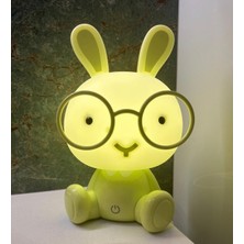 Tatlı Tavşan Gece Lambası Büyük Boy Ayarlanabilir Işık Özellikli - Yeşil