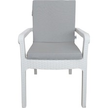 Mirzade 6 Adet Elit Yüksek Arkalı Minder Duck Bezi-Açık Gri