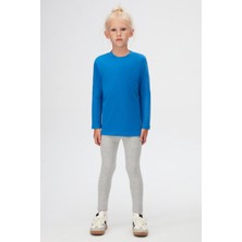 Saks Basic Unisex Çocuk Kışlık Sıfır Yaka Uzun Kollu Tişört