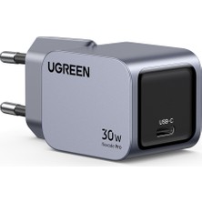 Ugreen Nexode Pro 30W Gan Hızlı Şarj Cihazı Type-C Qc Pd 1xUsb-C Uzay Grisi - 35006