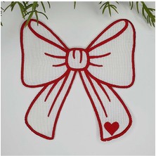 Decofav Kurdele Şeklinde Kalp Desenli Nakışlı Kokteyl Peçetesi 1 Adet