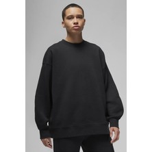 Nike Jordan Jumpman Flight Fleece Crew Oversize Kadın Geniş Kalıp Sweatshirt Siyah