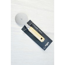 Nishev  Bambu Saplı Büyük Metal Pizza Dilimleyici