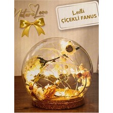 Çiçekli Fanus Ledli