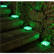 Gaman 4 Adet Yeşil Ledli Güneş Enerjili Buz Küpleri Tuğla Işığı, Bahçe Yolu ve Çim Dekoru Için LED Işık