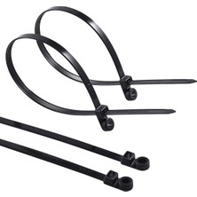 Powermaster PM-26328 Delikli Siyah Kablo Bağı 3.6X200 mm 100 Lü Paket Kablo Klips Klemens Cırt