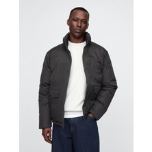 Gap Erkek Siyah Geri Dönüştürülmüş PrimaLoft® Puffer Şişme Mont