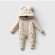 Çıkarılabilir Ponponlu Kürk Tulum