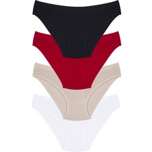 HumaOne Kadın  Pamuk 4'lü Fitilli Bikini Külot