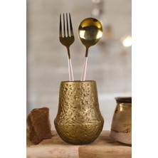 Tezgah Kaşıklık Modern Tezgah Üstü Kaşıklık Dekoratif Dik Kaşıklık Altın Eskitme Renk Model 15