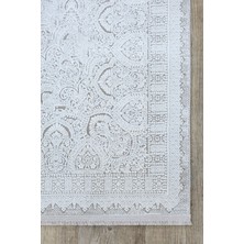 Concept Modern 4 m2, Bej & Gri Makine Dokuma Halı, Salon, Mutfak, Oturma & Yatak Odası Halısı Saçaklı, Yumuşak, 160 x 230 cm
