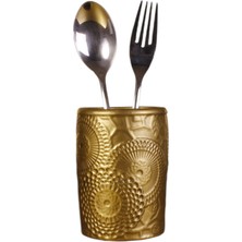 Tezgah Üstü Kaşıklık Dekoratif Dik Kaşıklık Silindir Kaşıklık Siyah Renk Model 12