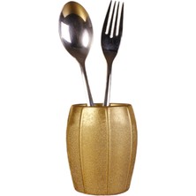 Evene Tezgah Üstü Kaşıklık Dekoratif Dik Kaşıklık Silindir Kaşıklık Beyaz Renk