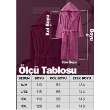 Rebeka Home Collection Doğa Mürdüm Kapşonlu Bornoz