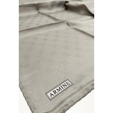 Armine Jakarlı Ipek Eşarp 2000 (J) - Monogram Desenli - 414 Gri