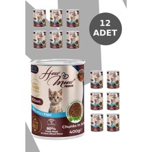 How Meow 12 Adet Jöleli Parça Etli Yavru Kedi Yaş Maması Balıklı 400 Gram