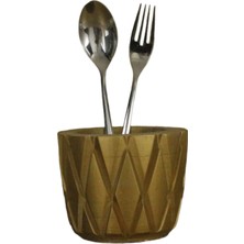 Evene Tezgah Üstü Kaşıklık Dekoratif Dik Kaşıklık Silindir Kaşıklık Beyaz Renk