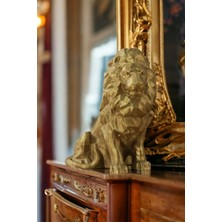 Biblo Dekoratif Heykel Aslan Biblosu Gümüş Eskitme Model 36