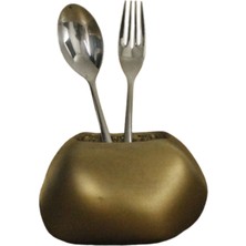 Tezgah Üstü Kaşıklık Dekoratif Dik Kaşıklık Silindir Kaşıklık Siyah Renk Model 22