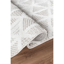 Northvay Bukleli Yumuşak Peluş Post Iskandinav Oturma Odası Salon Halısı 68107 Krem Vizon