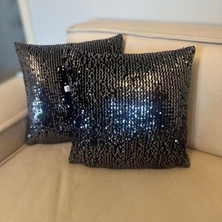 Perlasee Ikili Siyah Pullu Dekoratif Kırlent
