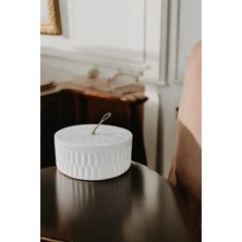 El Yapımı Dekoratif Kutu Kapaklı Takı Kutusu Beyaz Model 15