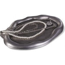 Takı Organizer Makyaj Düzenleyici Kozmetik Organizer Dekoratif Tabak Altın Renk Model 18