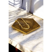 Takı Tabağı Takı Organizeri Takı Makyaj Kozmetik Düzenleyici Altın Eskitme Model 9