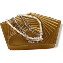 Şekerlik Sunumluk Drajelik Dekoratif Tabak Gümüş Eskitme Renk Model 9