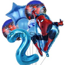 Örümcek Adam Spiderman 2 Yaş Balon Set Spiderman Konsept Doğum Günü Balon Set