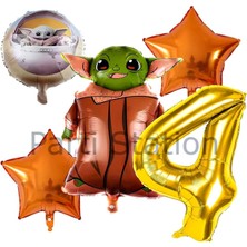 Star Wars Yoda 4 Yaş Balon Set Yıldız Savaşları Yoda Konsept Doğum Günü Balon Set