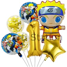 Anime Naruto 1 Yaş Doğum Günü Balon Set Naruto Tema Doğum Günü Parti Balon Set