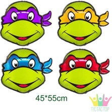Ninja Kaplumbağalar 2 Yaş Yeşil Balon Set Ninja Turtles Konsept Doğum Günü Balon Set Mbappe Balon