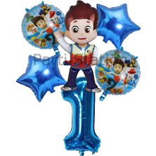 Paw Patrol Ryder 1 Yaş Lacivert Balon Set Paw Patrol Ryder Konsept Yıldız Doğum Günü Parti Balon Set