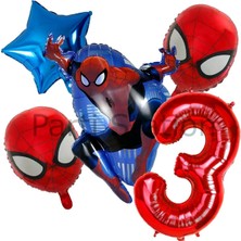 Örümcek Adam Spiderman 3 Yaş Doğum Günü Balon Set Spiderman Konsept Doğum Günü Balon Set