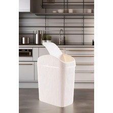 Open Home Concept 6 Lt Çöp Kovası, Mutfak, Banyo, Tuvalet, Ofis Çöp Kutusu Krem