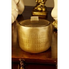 Metafox Şekerlik Kapaklı Kase Kurabiyelik Kapaklı Şekerlik Altın Eskitme Renk