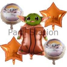 Parti Station Star Wars Yoda Turuncu Balon Set Yıldız Savaşları Yoda Konsept Doğum Günü Balon Set