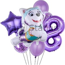 Paw Patrol Everst 8 Yaş Balon Set Paw Patrol Everst Doğum Günü Folyo Balon Set