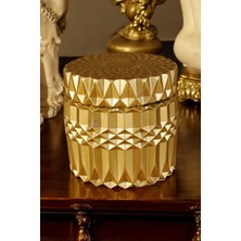 Metafox Şekerlik Kapaklı Kase Kurabiyelik Kapaklı Şekerlik Altın  Renk