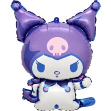 Kuromi 3 Yaş Mini Mor Balon Set Kuromi Mymelody Cinnamonroll Konsept Doğum Günü Balon Set