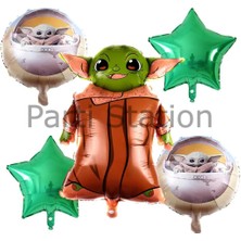 Parti Station Star Wars Yoda Yeşil Balon Set Yıldız Savaşları Yoda Konsept Doğum Günü Balon Set