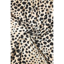 Leopar Desenli Dijital Baskılı Şifon Saten Kumaş / En 1,50  cm