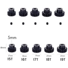 Blueleskyy  M1 5mm 15T Siyah Çelik Metal Pinyon Motor Dişlisi Için 1/10 Rc Model Araba Moto (Yurt Dışından)