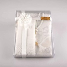 Carbon Cat® Tesbih Seccade Şal Set (Beyaz)