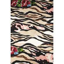 Sardo Kumaş Leopar Desenli Dijital Baskılı Şifon Saten Kumaş / En 1,50  cm