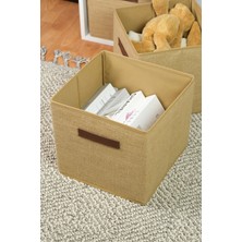 Rope Home 3'lü Jüt Kapaksız Dolap Içi Çamaşır Oyuncak Düzenleyici Katlanır Saklama Kutusu 30 x 30 x 30